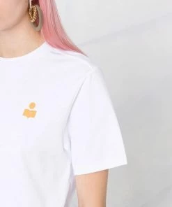 Isabel Marant Etoile Clothing ‘Zewel’ Ochre Logo T-Shirt