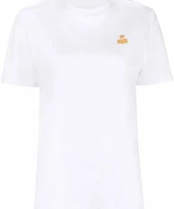 Isabel Marant Etoile Clothing ‘Zewel’ Ochre Logo T-Shirt
