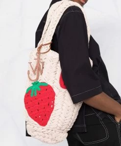 JW Anderson Cream ‘Strawberry Knitted Shopper’