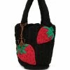 JW Anderson Black ‘Strawberry Knitted Shopper’ Bags
