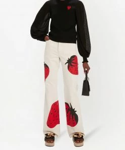 JW Anderson ‘Strawberry Sheer Sleeve Jumper’ Clothing