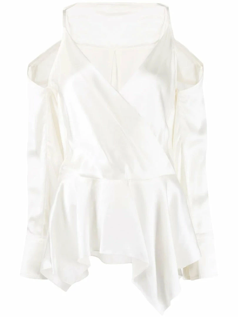 JW Anderson Off White ‘Cold Shoulder Blouse’ Clothing 3 JW Anderson Off White ‘Cold Shoulder Blouse’ Clothing