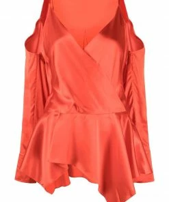 JW Anderson Red ‘Cold Shoulder Blouse’ Clothing