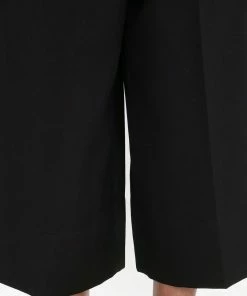 JW Anderson Clothing Black ‘Pleat Front Wide Leg Cropped Trousers'