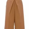 JW Anderson Camel ‘Pleat Front Wide Leg Cropped Trousers’ Clothing