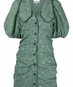 Ganni 'Jacquard Puff Sleeve Mini Dress' New In
