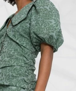 Ganni 'Jacquard Puff Sleeve Mini Dress' New In