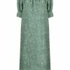 Ganni 'Jacquard Short Puff Sleeve Midi Dress'