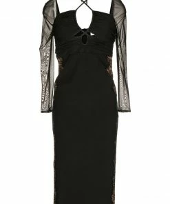 Self Portrait Clothing 'Jersey Cut Out Midi Dress'