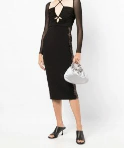 Self Portrait Clothing 'Jersey Cut Out Midi Dress'