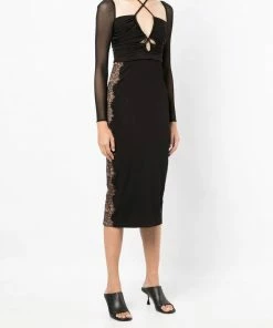 Self Portrait Clothing 'Jersey Cut Out Midi Dress'