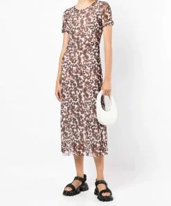 Baum Und Pferdgarten 'Jolea' Mesh Floral Watercolour Midi Dress