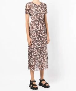 Baum Und Pferdgarten 'Jolea' Mesh Floral Watercolour Midi Dress