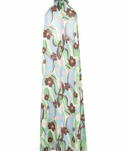 Rixo London 'Jordyn' Floral Wave Halterneck Maxi Dress