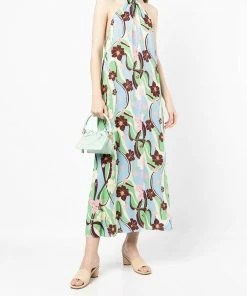 Rixo London 'Jordyn' Floral Wave Halterneck Maxi Dress