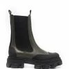 Ganni 'Khaki And Black Calf High Chelsea Boots' New In
