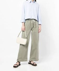 Paige Khaki 'Carly' Wide Leg Jeans