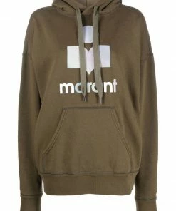 Isabel Marant Etoile Khaki Oversized ‘Mansel’ Logo Hoodie New In