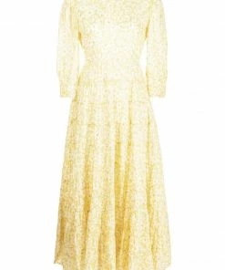 Rixo London Yellow ‘Kristen’ Midaxi Dress