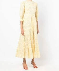 Rixo London Yellow ‘Kristen’ Midaxi Dress