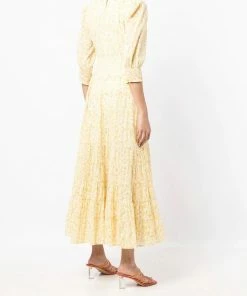 Rixo London Yellow ‘Kristen’ Midaxi Dress