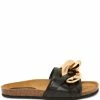JW Anderson Black 'Leather Chain Slides' Shoes