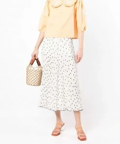 Rixo London 'Lianna' Embroidered Denim Blouse