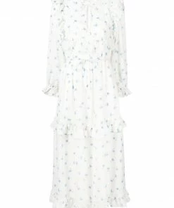 Stella Nova Clothing Light Blue 'Barbara' Tiered Midi Dress