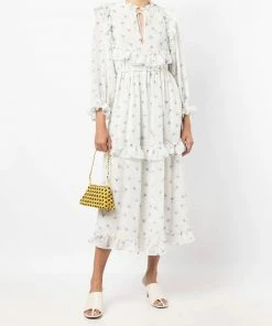 Stella Nova Clothing Light Blue 'Barbara' Tiered Midi Dress