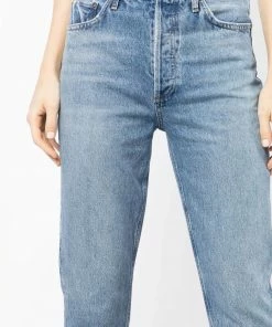 Agolde New In Light Blue 'Riley Crop High Rise Jeans’