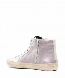 Golden Goose Shoes ‘Lilac Glitter Shearling Slide Sneakers’