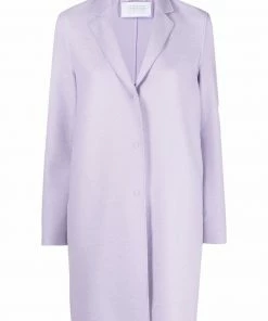 Harris Wharf London 'Lilac Single Breasted Midi Coat'