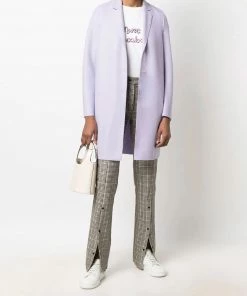 Harris Wharf London 'Lilac Single Breasted Midi Coat'