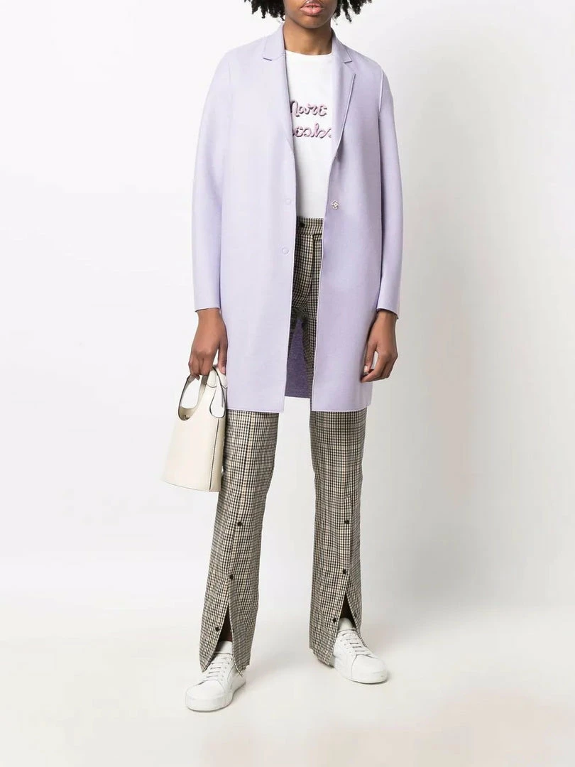 Harris Wharf London 'Lilac Single Breasted Midi Coat' 4 Harris Wharf London 'Lilac Single Breasted Midi Coat'