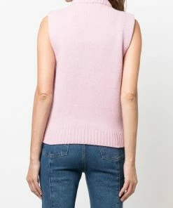 Ganni New In 'Logo Sleeveless Knit Sweater'