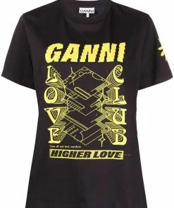 Ganni'Love Club Logo Print T-shirt'