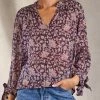 M.A.B.E Clothing ‘Orli’ Sheer Long Sleeve Floral Blouse