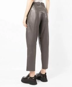 MDK Brown 'Iris' Leather Trousers Clothing