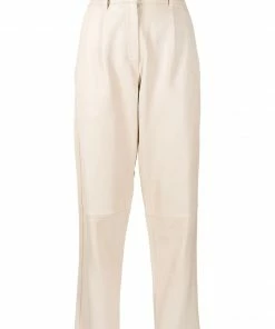 MDK Cream 'Iris' Leather Trousers