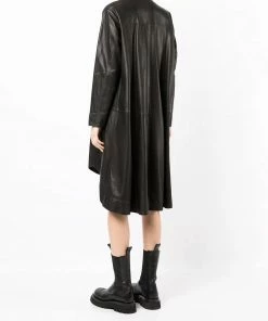 MDK Black Oversized 'Nanna' Leather Shirt Dress Clothing 10 MDK Black Oversized 'Nanna' Leather Shirt Dress Clothing