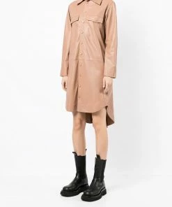 MDK Nude Oversized 'Nanna' Leather Shirt Dress Clothing 9 MDK Nude Oversized 'Nanna' Leather Shirt Dress Clothing