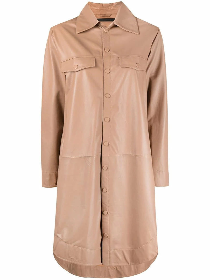 MDK Nude Oversized 'Nanna' Leather Shirt Dress Clothing 3 MDK Nude Oversized 'Nanna' Leather Shirt Dress Clothing
