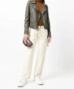 MDK 'Dusty Green Seattle Thin Leather Jacket' Clothing