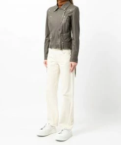 MDK 'Dusty Green Seattle Thin Leather Jacket' Clothing