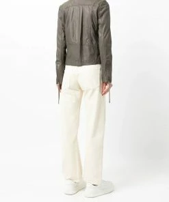 MDK 'Dusty Green Seattle Thin Leather Jacket' Clothing