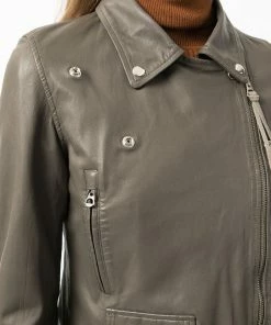 MDK 'Dusty Green Seattle Thin Leather Jacket' Clothing