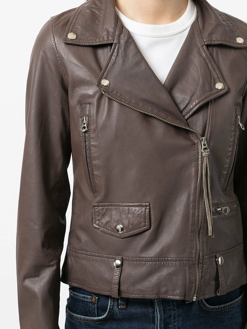 MDK Brown 'Seattle Thin Leather Jacket' Clothing 7 MDK Brown 'Seattle Thin Leather Jacket' Clothing