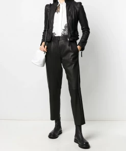 MDK Clothing Black 'Rucy' Zipped Leather Jacket