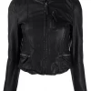 MDK Clothing Black 'Rucy' Zipped Leather Jacket
