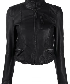 MDK Clothing Black'Rucy' Zipped Leather Jacket